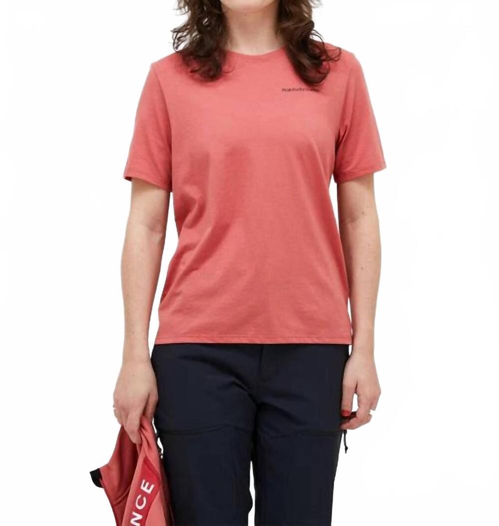 NEW PEAK PERFORMANCE explore logo tee in trek pink